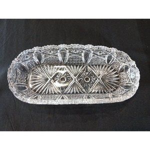 Retro Art Glass Long 10"‎ Boat (L.E. Smith)